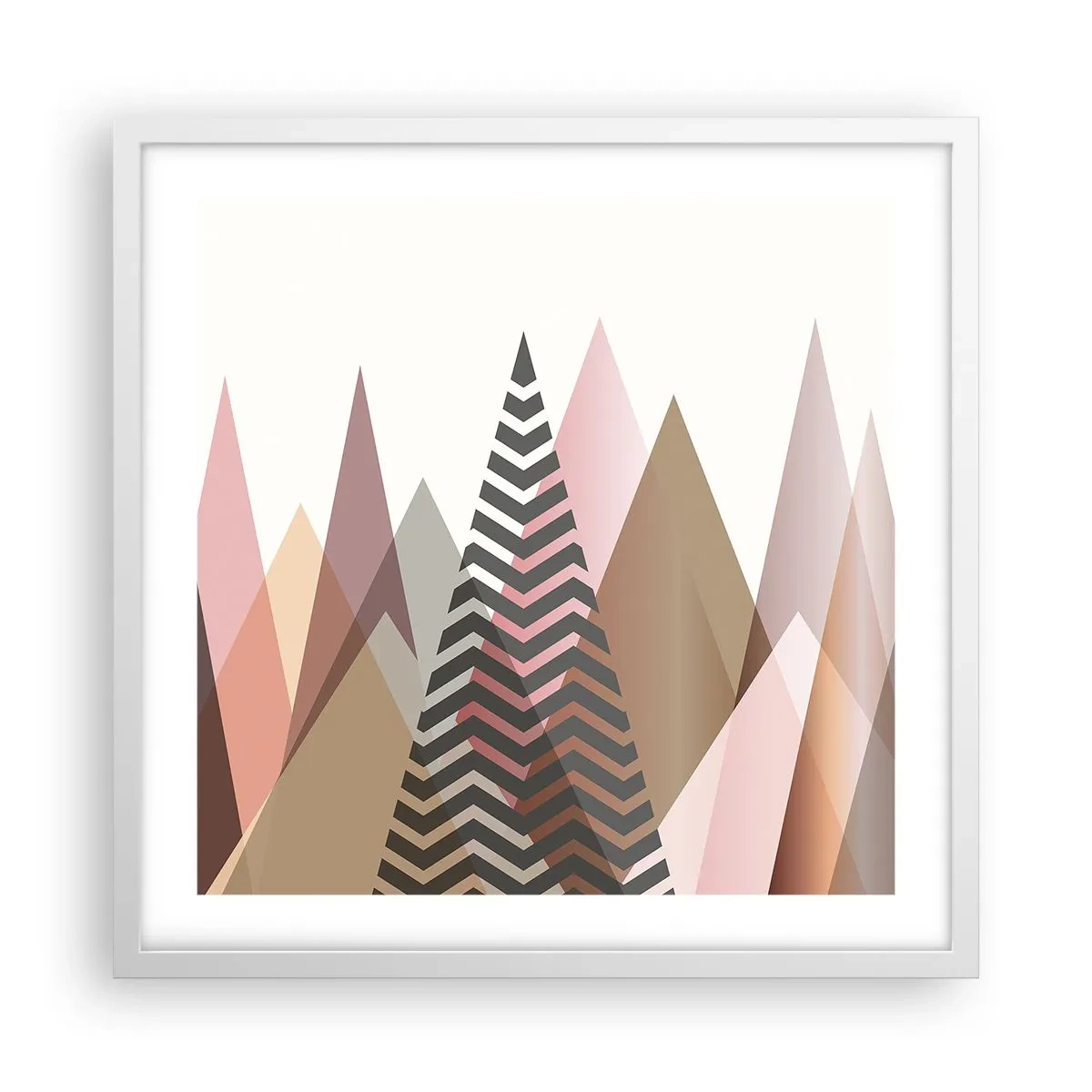Affisch i vit ram - Utsikt över pyramider - 50x50 cm