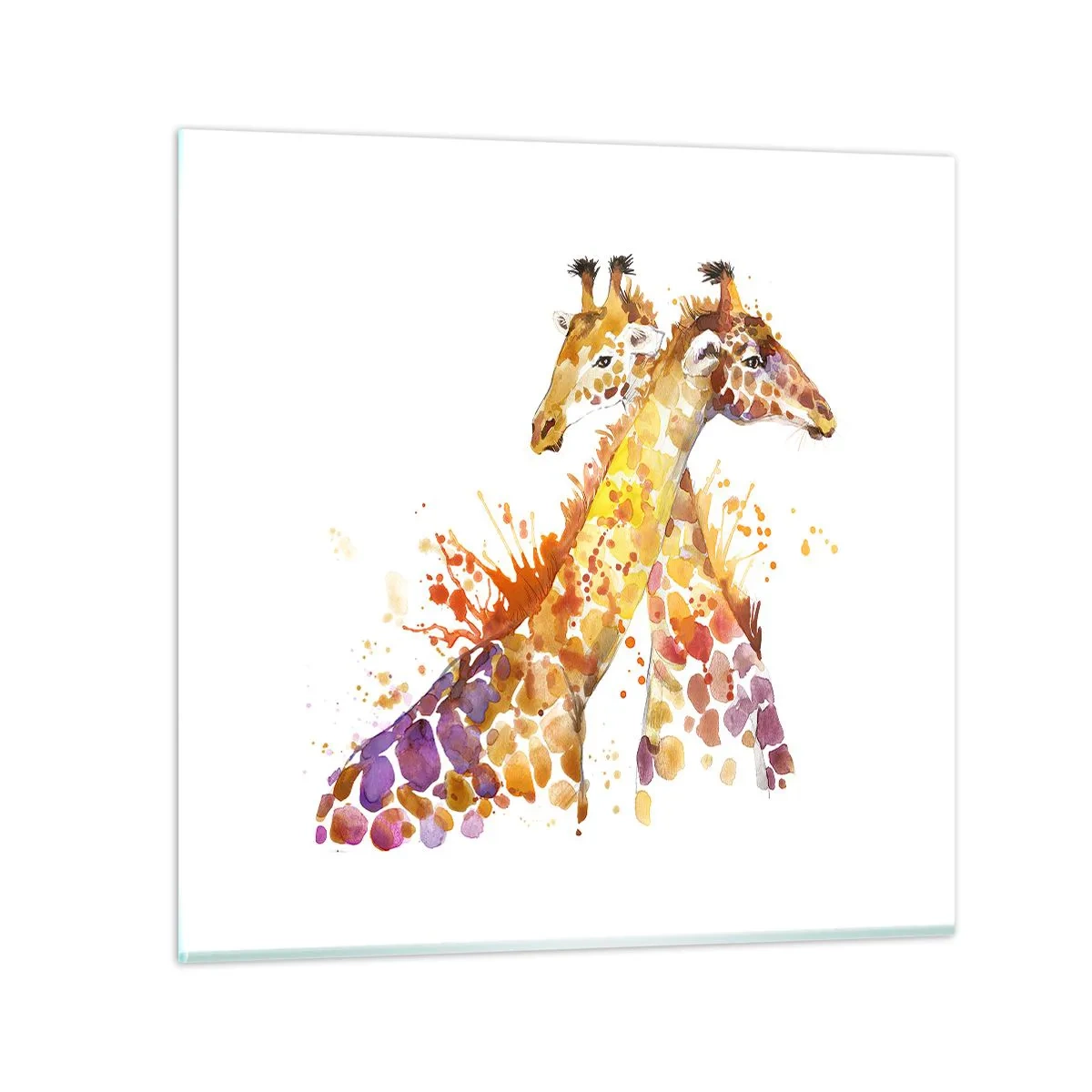 Glastavla - Bild på glas - Är det vänskap eller kärlek? - 40x40 cm