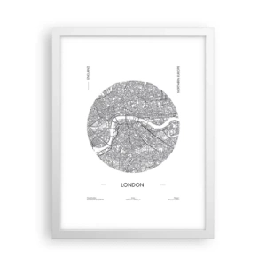 Affisch i vit ram - Londons anatomi - 30x40 cm