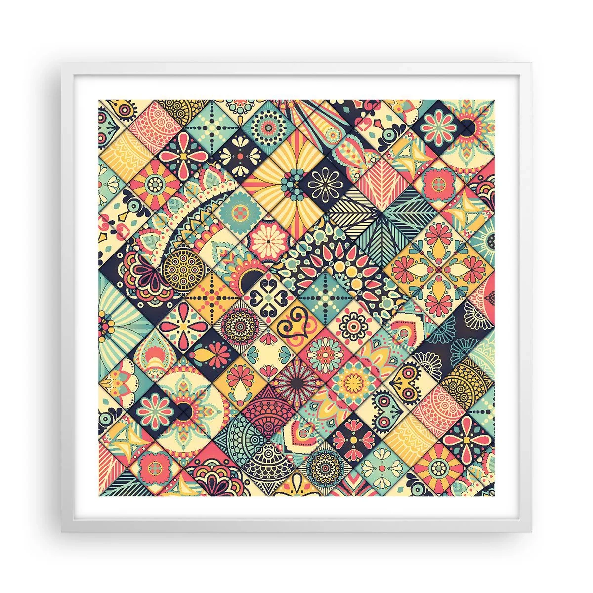 Affisch i vit ram - Marockansk stämning - 60x60 cm