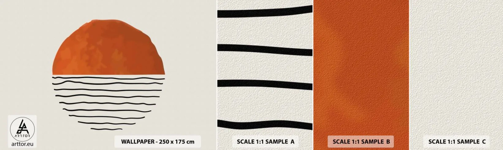 Provbit av självhäftande fototapet Deluxe Sticker - I japansk stämning - Abstraktion, Bit, Minimalism - 100x30 cm