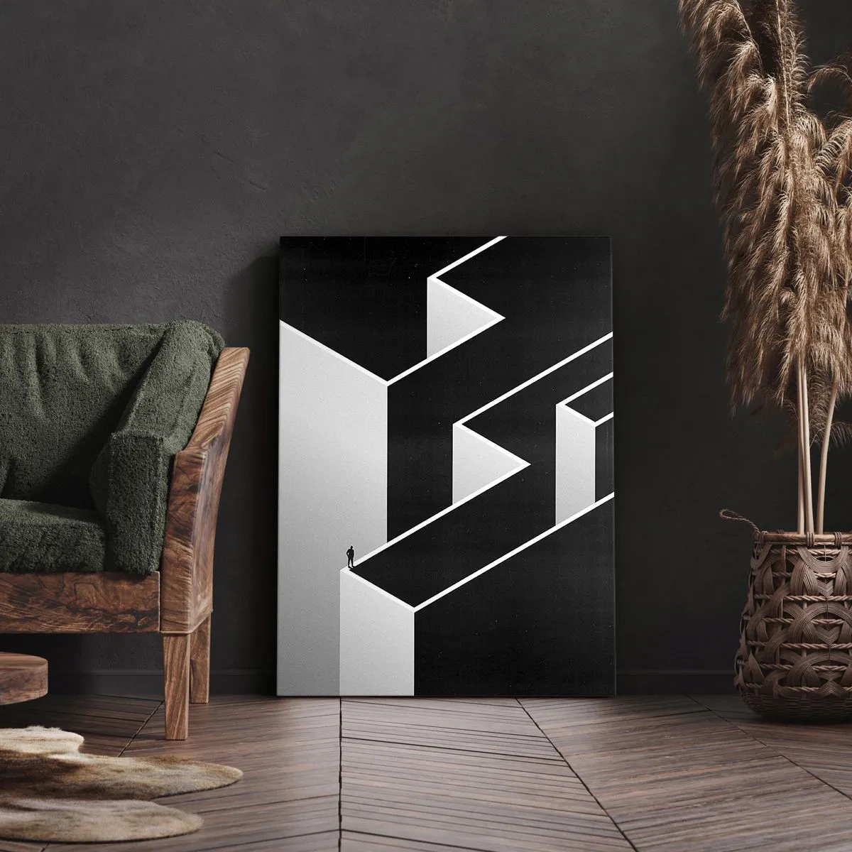 Canvastavla - Bild på duk - Ensamhet på toppen - 70x100 cm