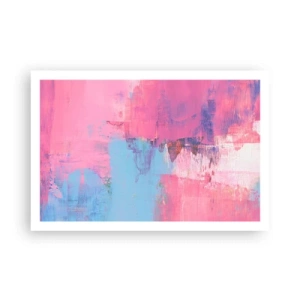 Affisch - Rosa, blått och en gnutta ljus - 91x61 cm