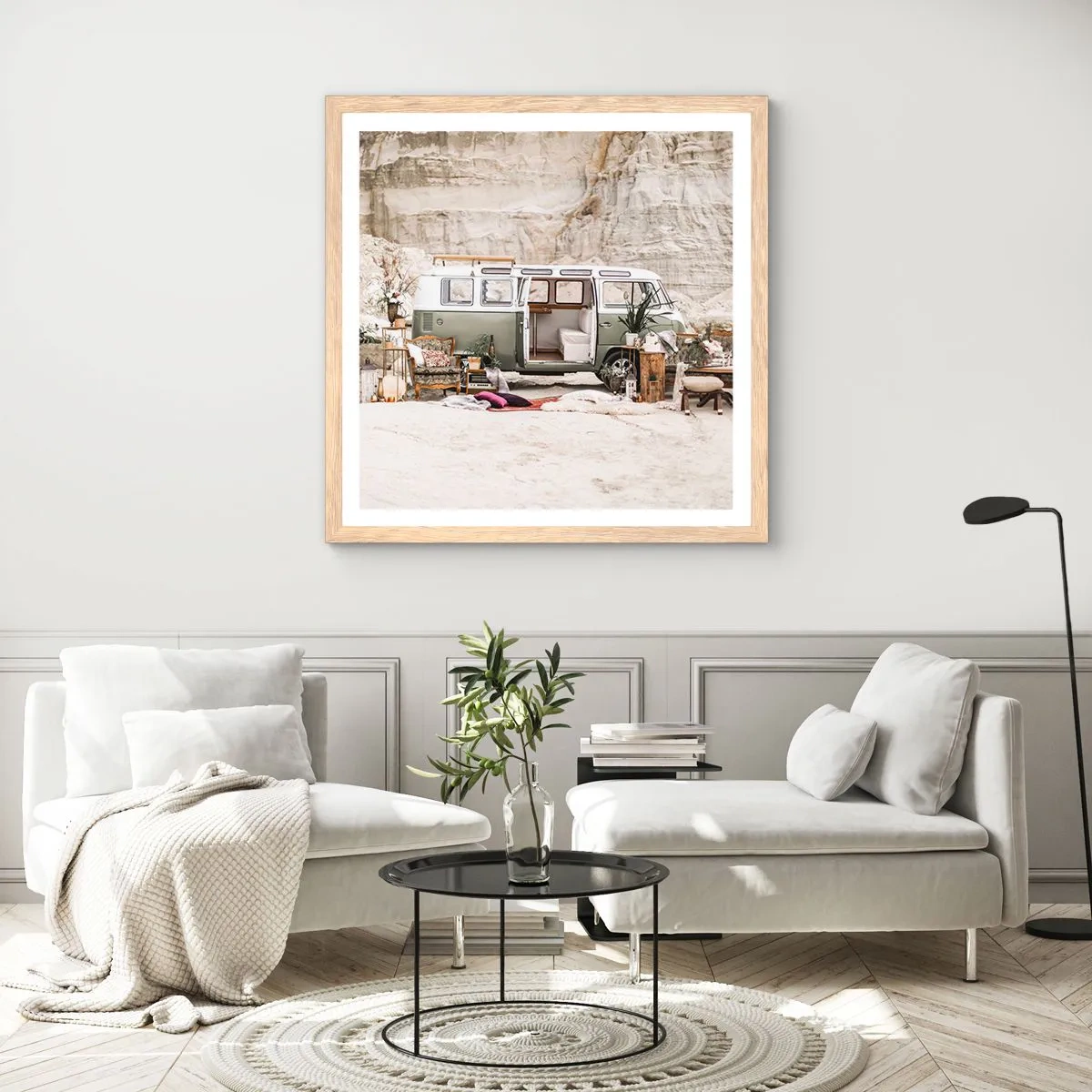 Affisch i ram av ljusek - Dags att börja resan - 40x40 cm