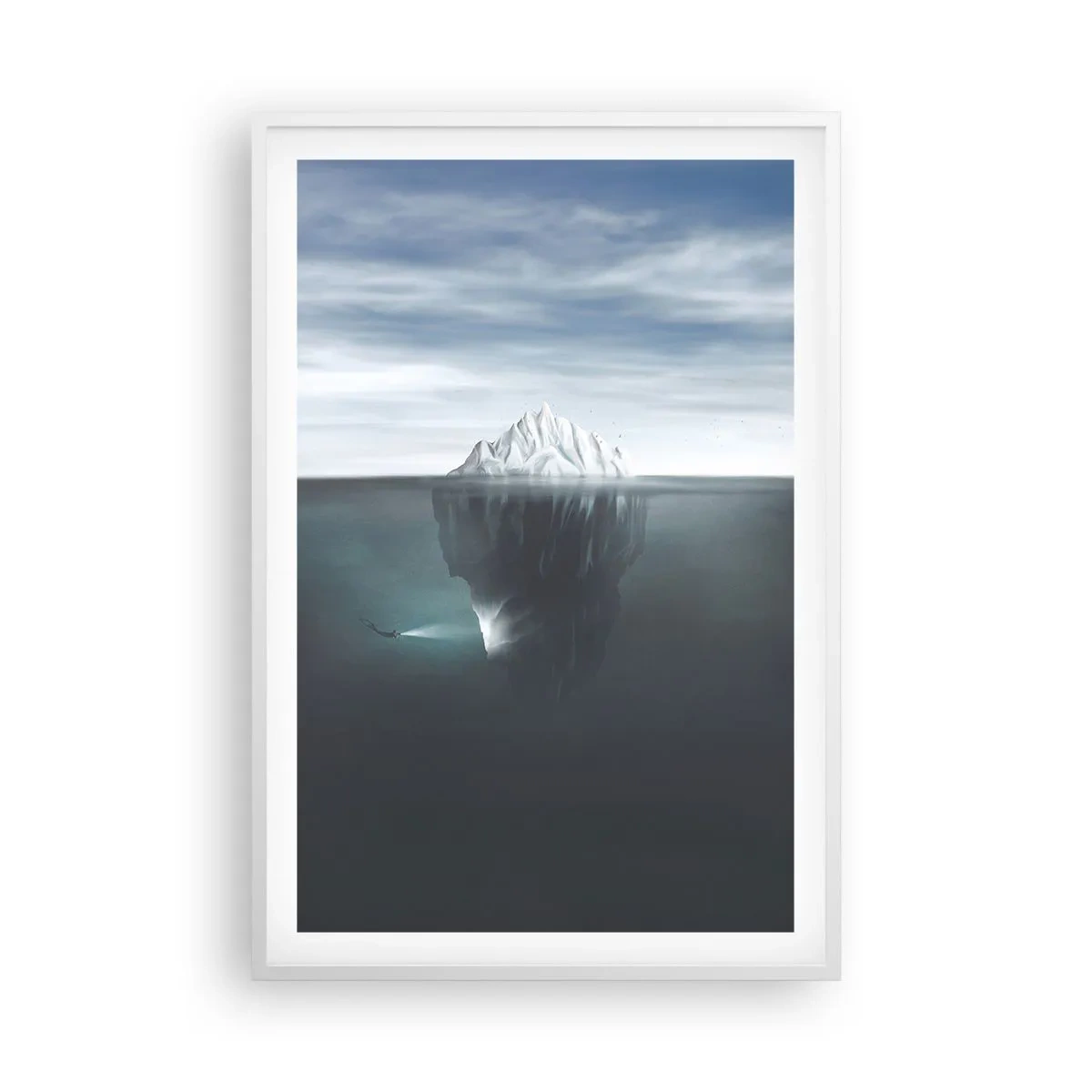 Affisch i vit ram - Undervattensmysterium - 61x91 cm