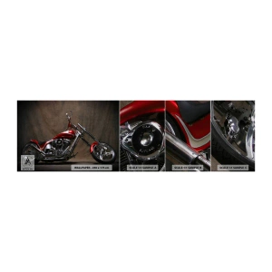 Provbit av fototapet Premium Sand - Röd-silver skönhet - Motorcykel, Chopper, Bil - 100x30 cm