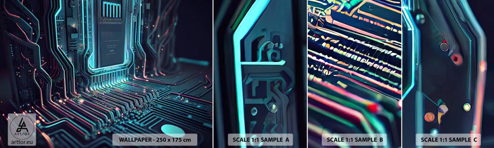 Fototapet Prov Standard Eco - Så här tänker jag... - Teknologi, Dator, Processor - 100x30 cm