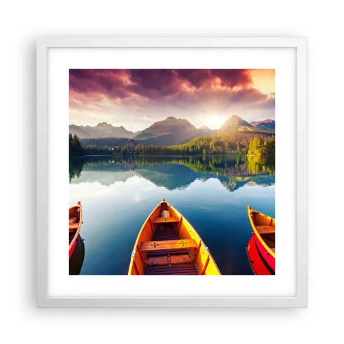 Affisch i vit ram - Ingenting mot naturen - 40x40 cm