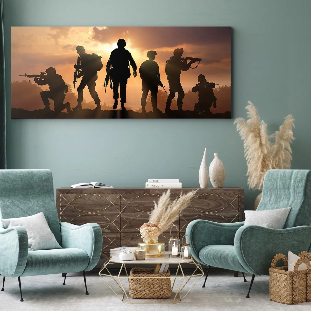 Canvastavla - Bild på duk - Brothers in arms - 100x40 cm