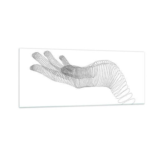 Glastavla - Bild på glas - En spänstig hand - 100x40 cm