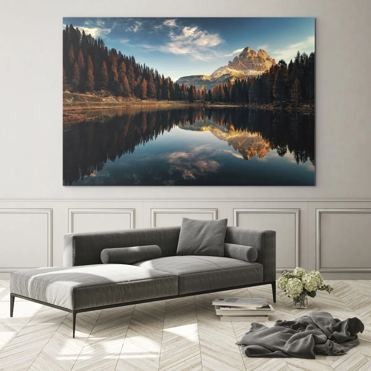Glastavla - Bild på glas - Dubbelt landskap - 70x50cm - Dubbelt landskap - Modern väggdekoration för vardagsrum och sovrum ARTTOR