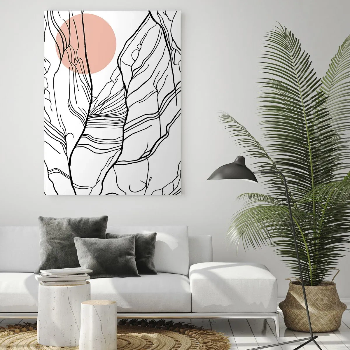 Glastavla - Bild på glas - I grenarnas nät - 50x70 cm