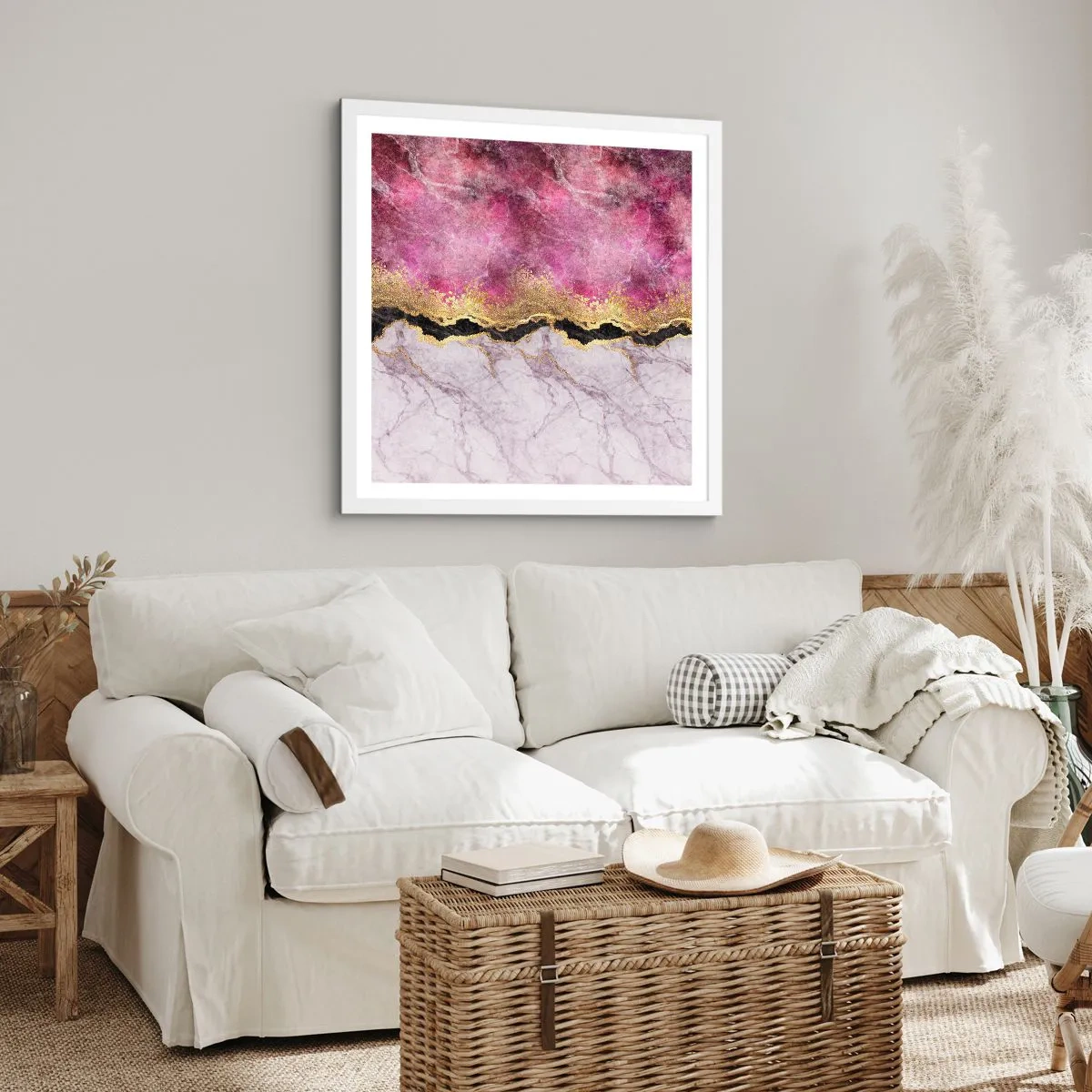 Affisch i vit ram - På gränsen - 40x40 cm