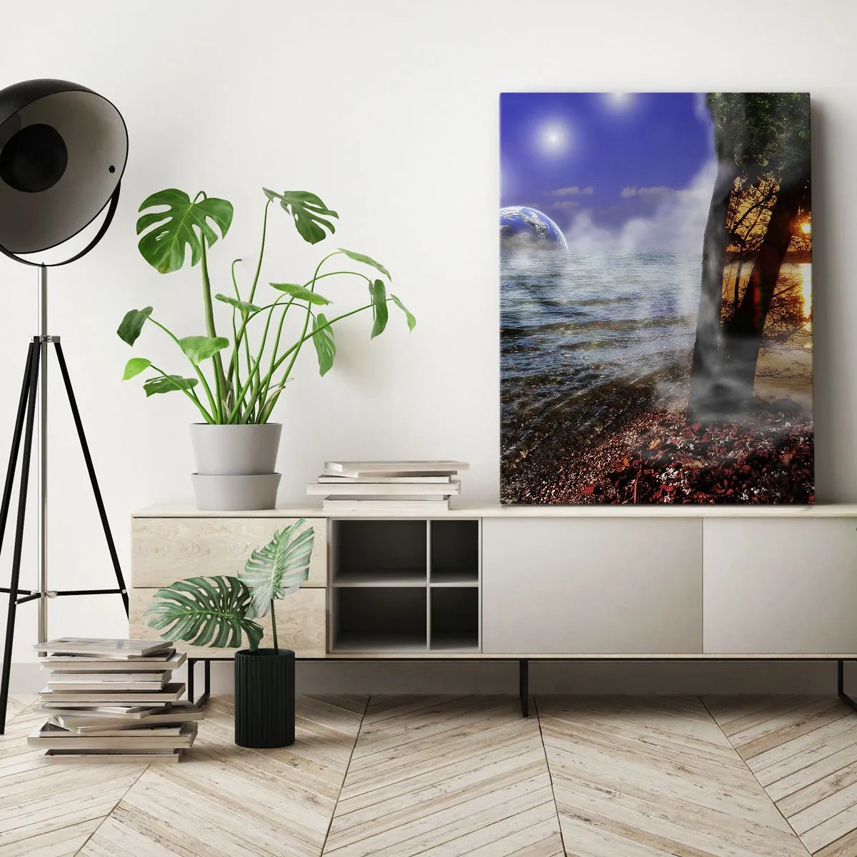 Canvastavla - Bild på duk - Surrealistiskt landskap - naturens enighet - 50x70 cm