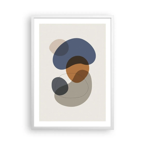 Affisch i vit ram - Färgernas droppar - 50x70 cm