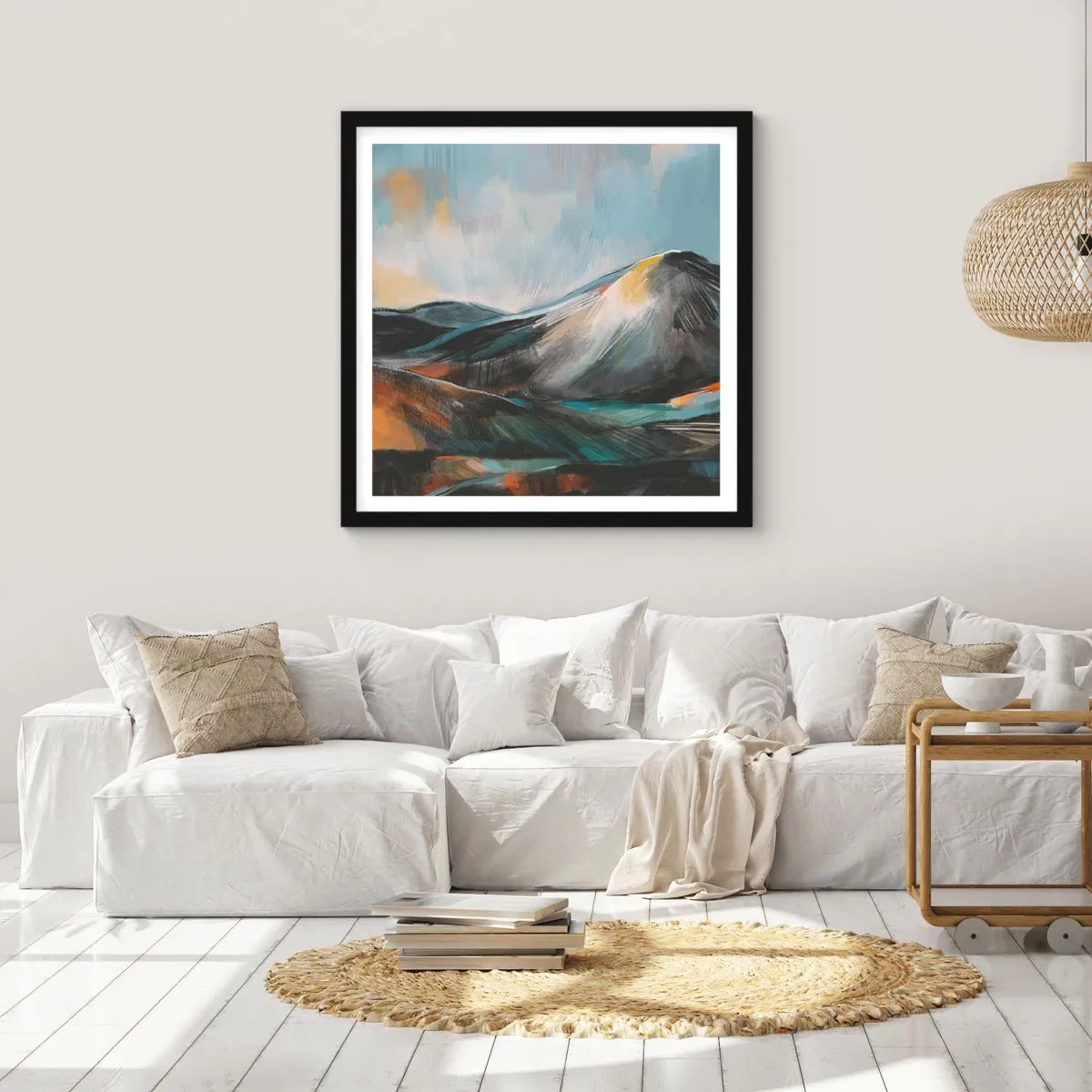 Affisch i svart ram - Råa och vackra - 50x50 cm