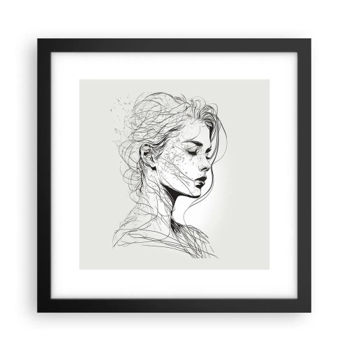 Affisch i svart ram - Porträtt i drömmar - 30x30 cm