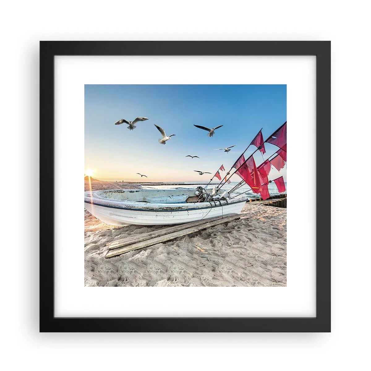 Affisch i svart ram - Välförtjänt vila - 30x30 cm