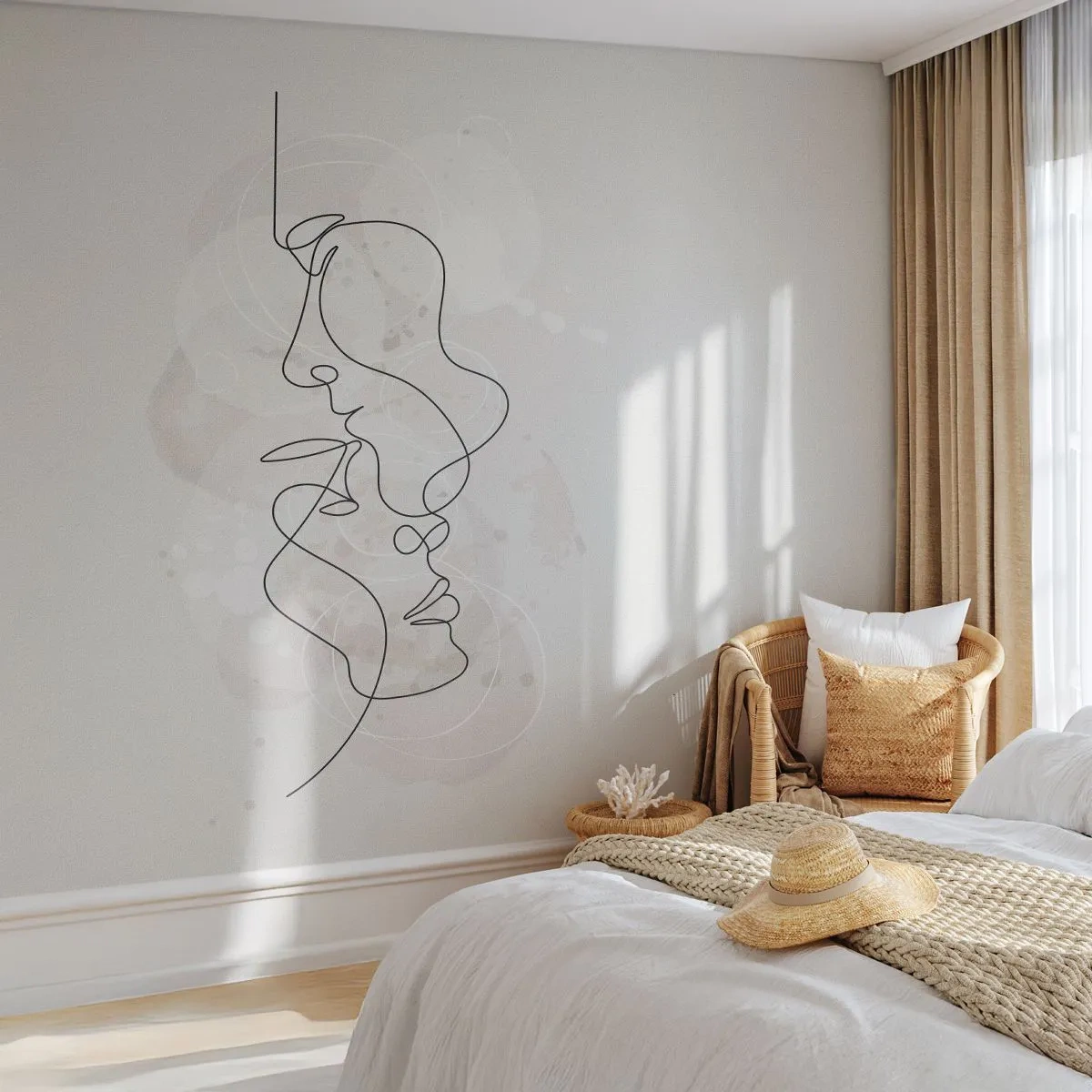 Fototapet Premium Canvas - Tilltrasslade i famn - Abstraktion, Man, Kvinna - 250x175 cm