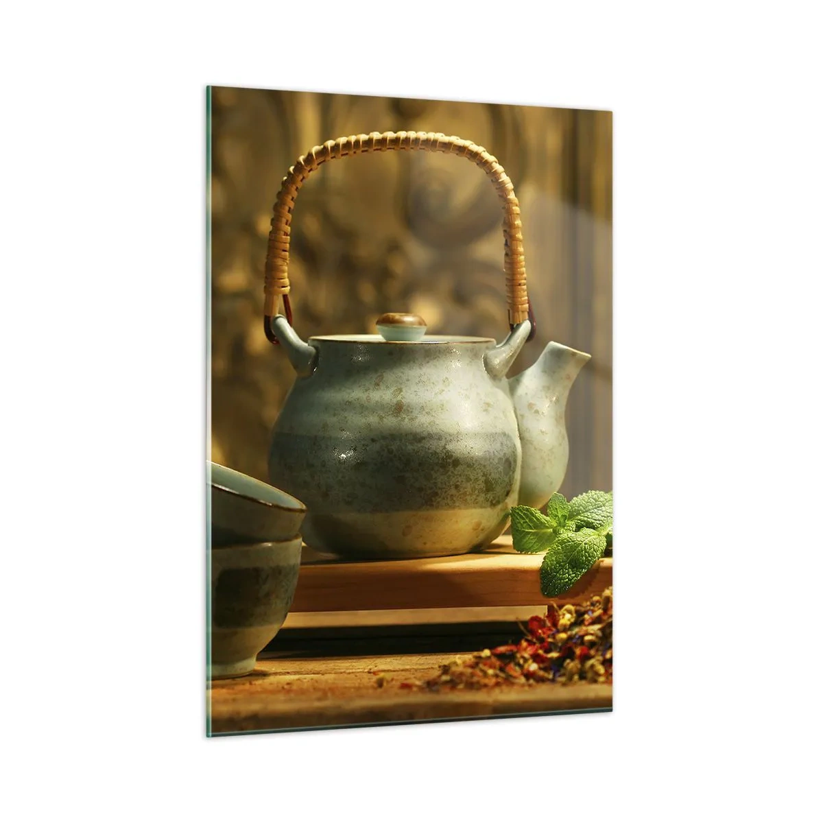 Glastavla - Bild på glas - Avhandling om tedrickande - 50x70 cm