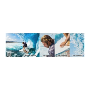 Provbit av fototapet Premium Canvas - Dansar med vågorna - Sport, Surfing, Surfbräda - 100x30 cm