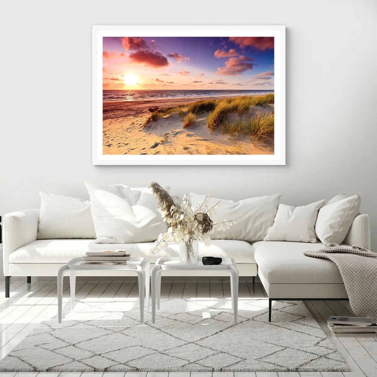 Affisch i vit ram - Luften luktar sommar - 70x50 cm