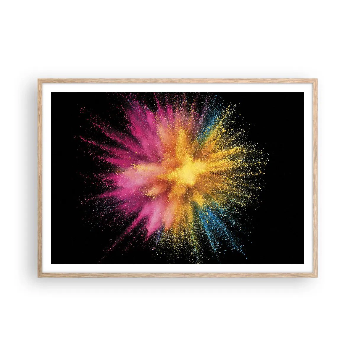 Affisch i ram av ljusek - Färgerna föds - 100x70 cm