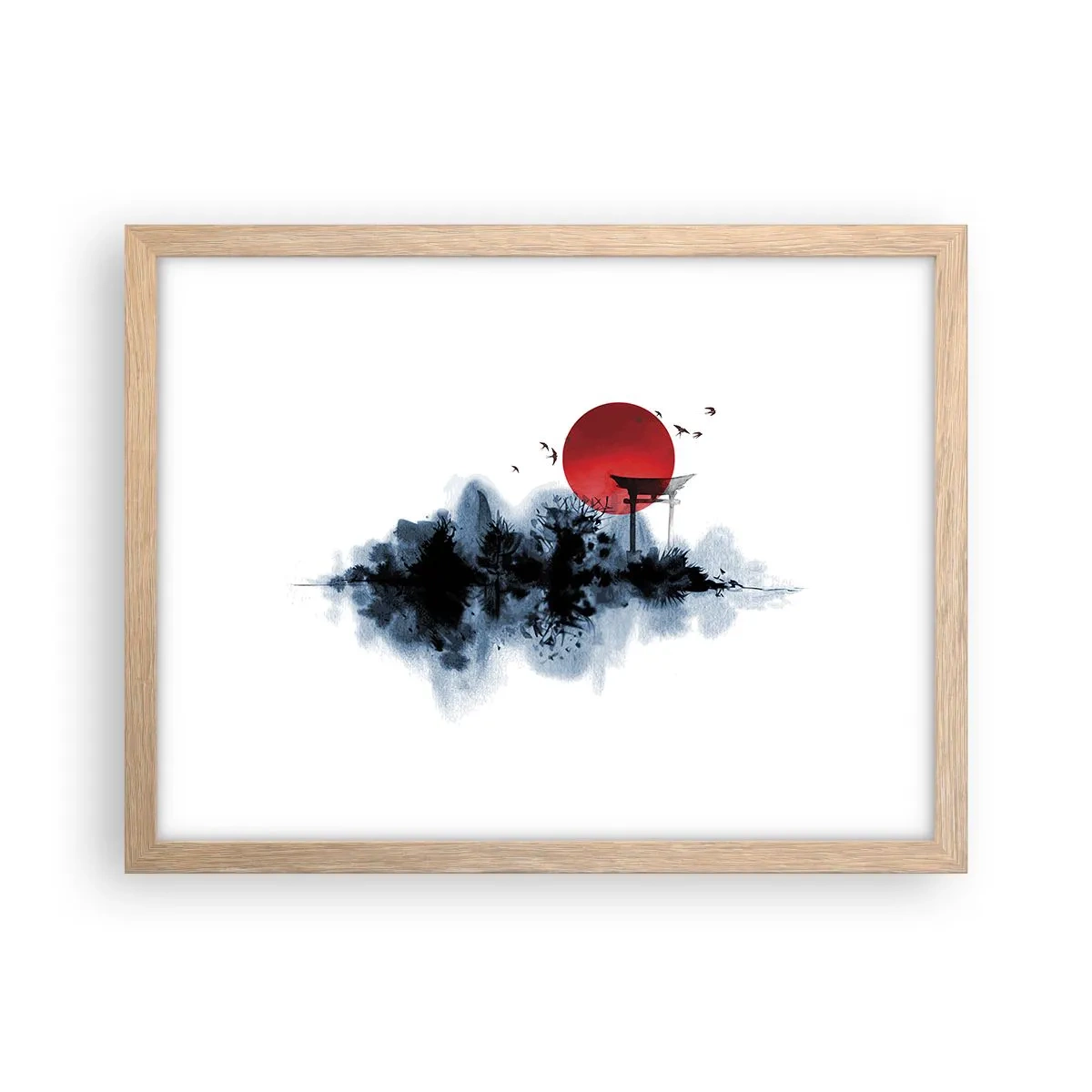 Affisch i ram av ljusek - Japansk utsikt - 40x30 cm