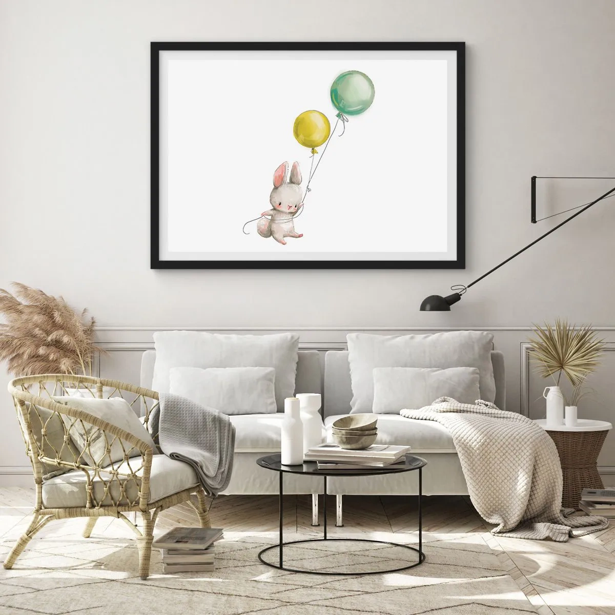 Affisch i svart ram - Jag flyger med! - 100x70 cm