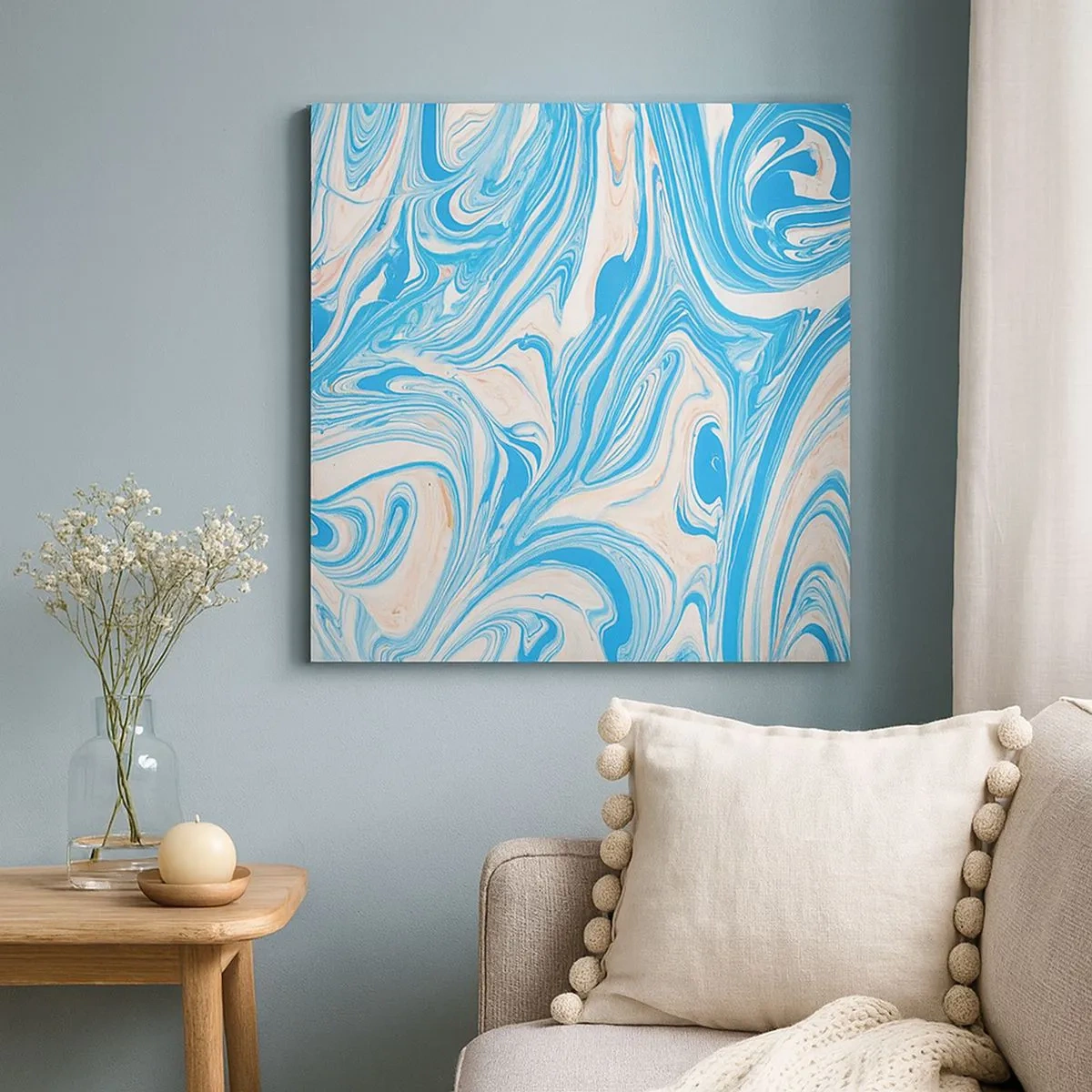 Canvastavla - Bild på duk - Utspilld turkos - 30x30 cm