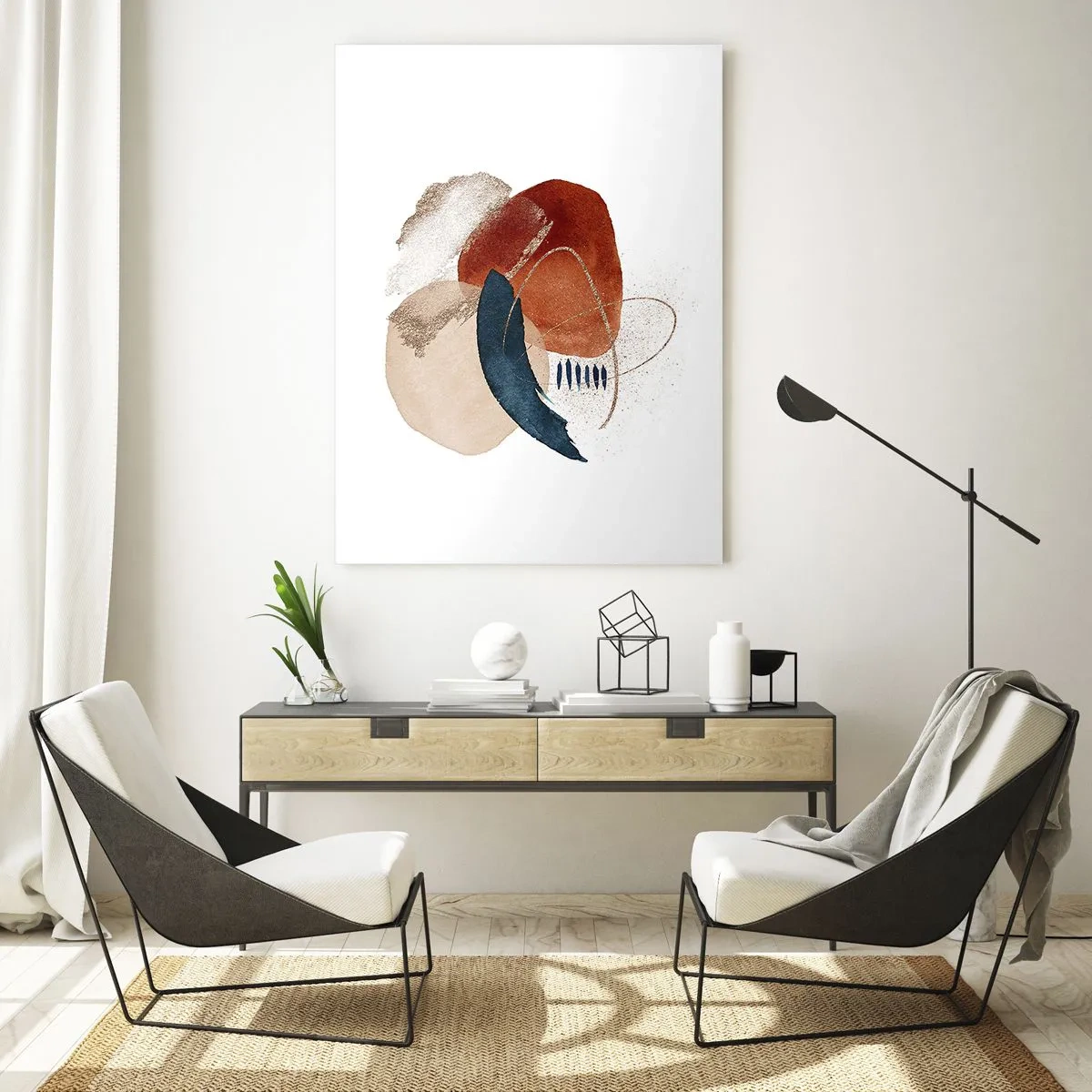 Glastavla - Bild på glas - Oval komposition - 50x70 cm