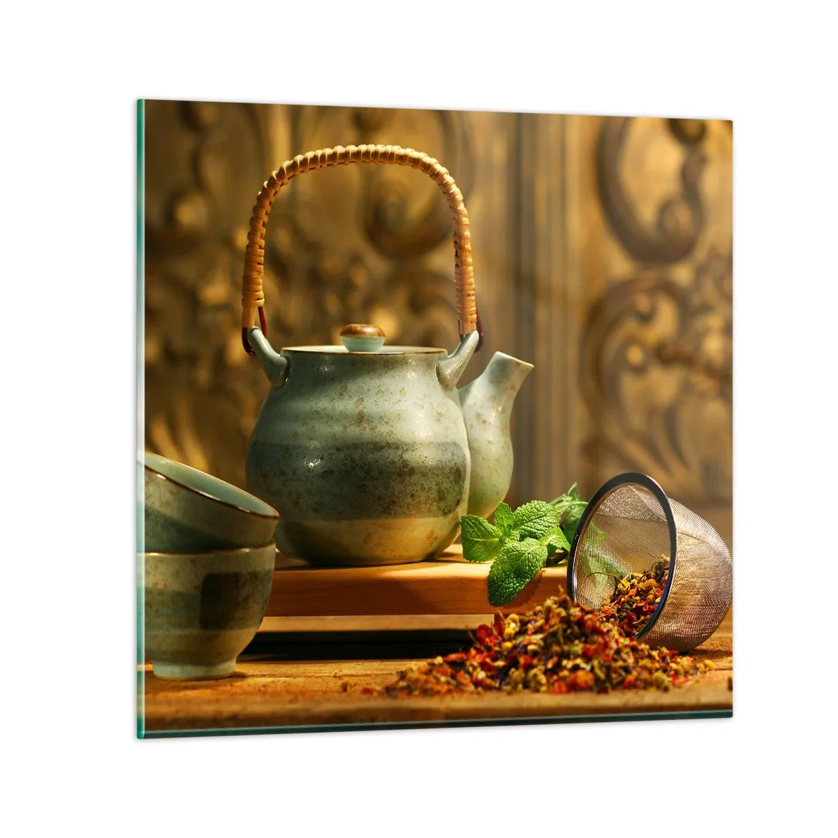 Glastavla - Bild på glas - Avhandling om tedrickande - 50x50 cm