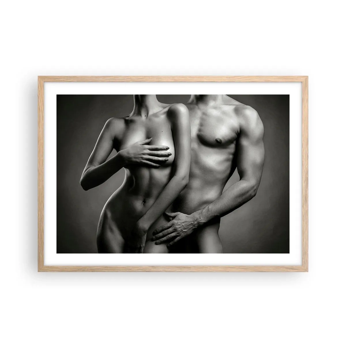 Affisch i ram av ljusek - Adam och Eva - 70x50 cm