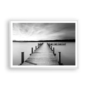 Affisch i vit ram - Vattnet - lugnet - 100x70 cm