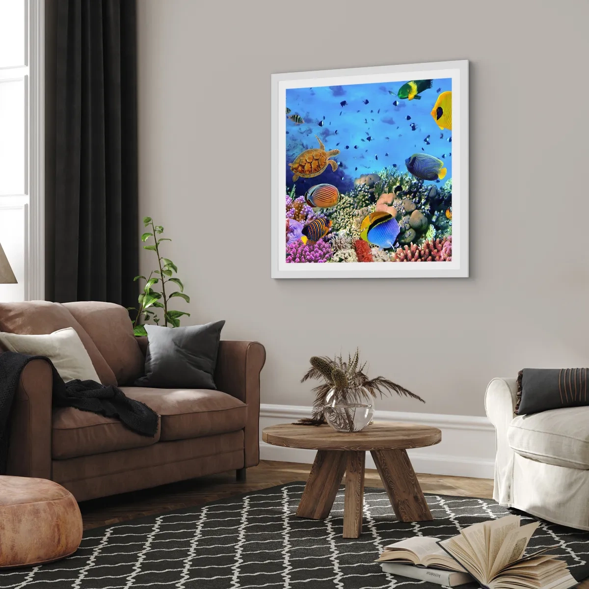 Affisch i vit ram - Vad vet vi om livet... - 60x60 cm