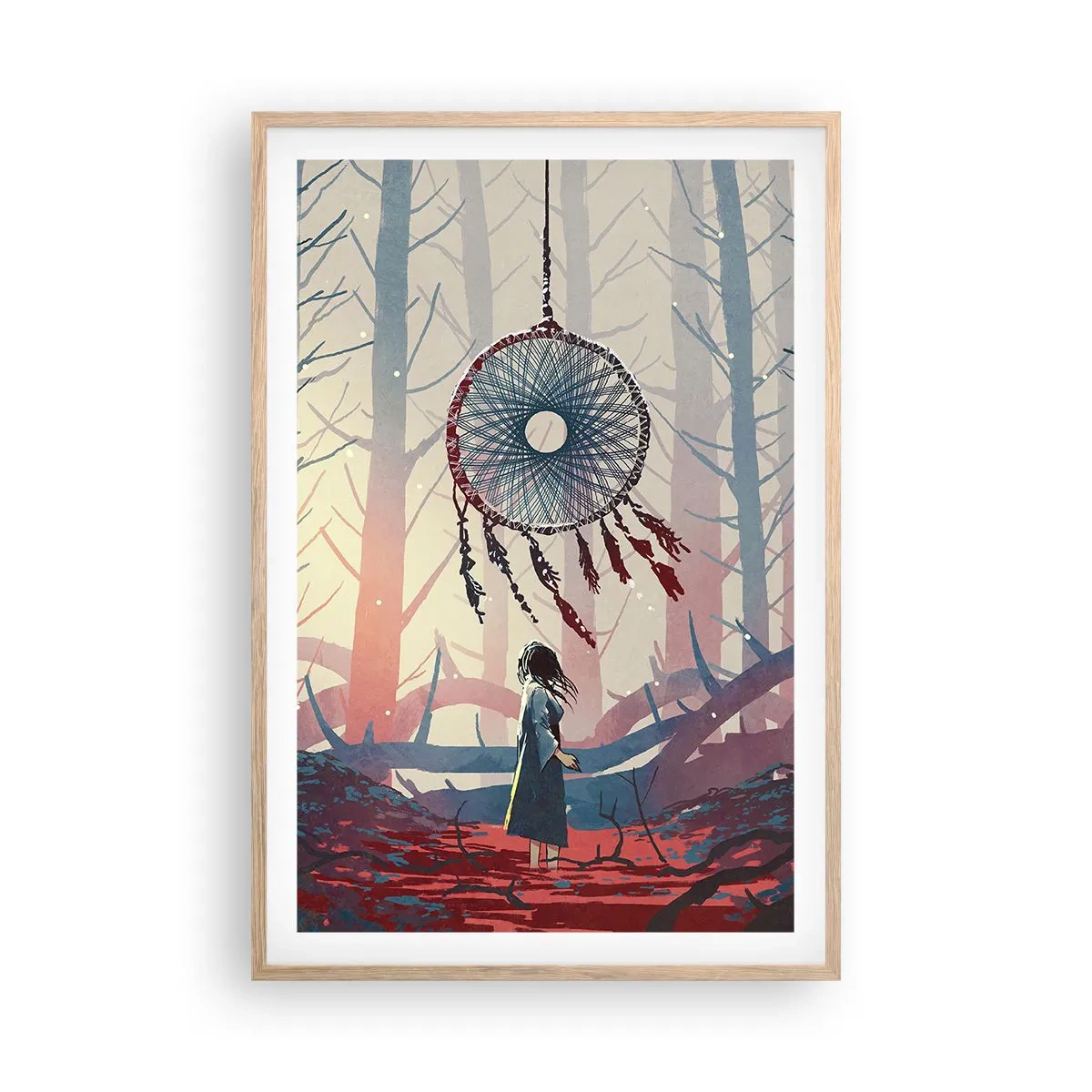 Affisch i ram av ljusek - Hemlighetsfull ritual av lyckan - 61x91 cm