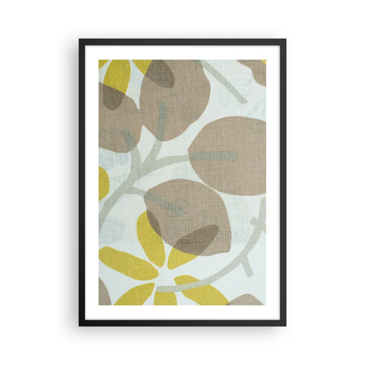 Affisch i svart ram - Delikat botaniskt tryck i naturliga färger - 50x70cm - Komposition i solskenet - Modern väggdekoration för vardagsrum och sovrum ARTTOR