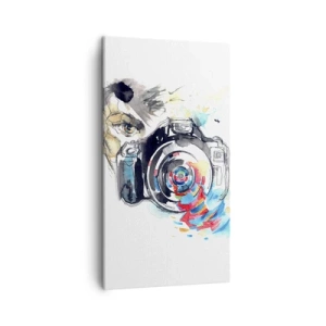 Canvastavla - Bild på duk - I objektivets öga - 45x80 cm