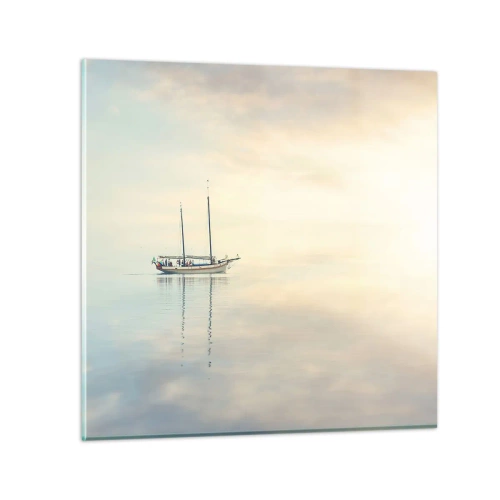 Glastavla - Bild på glas - I ett hav av tystnad - 70x70 cm