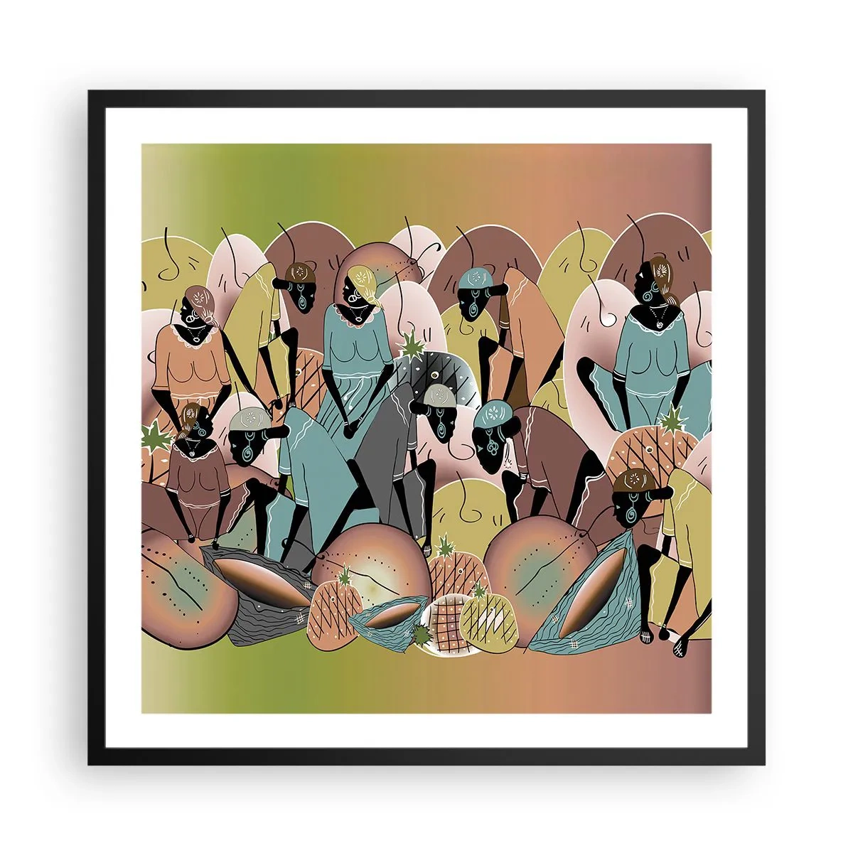 Affisch i svart ram - Högtiden kommer - 60x60 cm