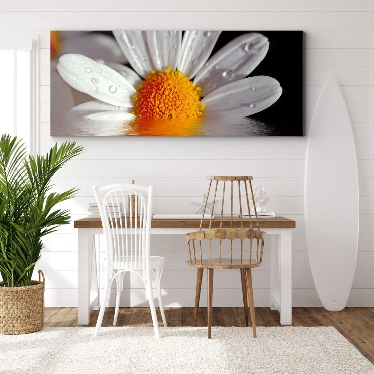 Canvastavla - Bild på duk - Prästkrages uppstigande sol - 100x40 cm