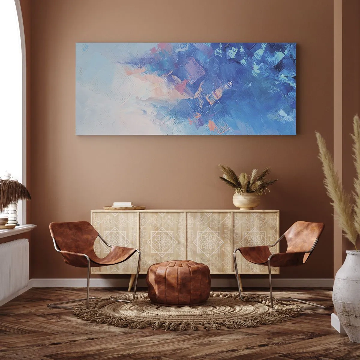 Canvastavla - Bild på duk - Vinterabstraktion - 100x40 cm