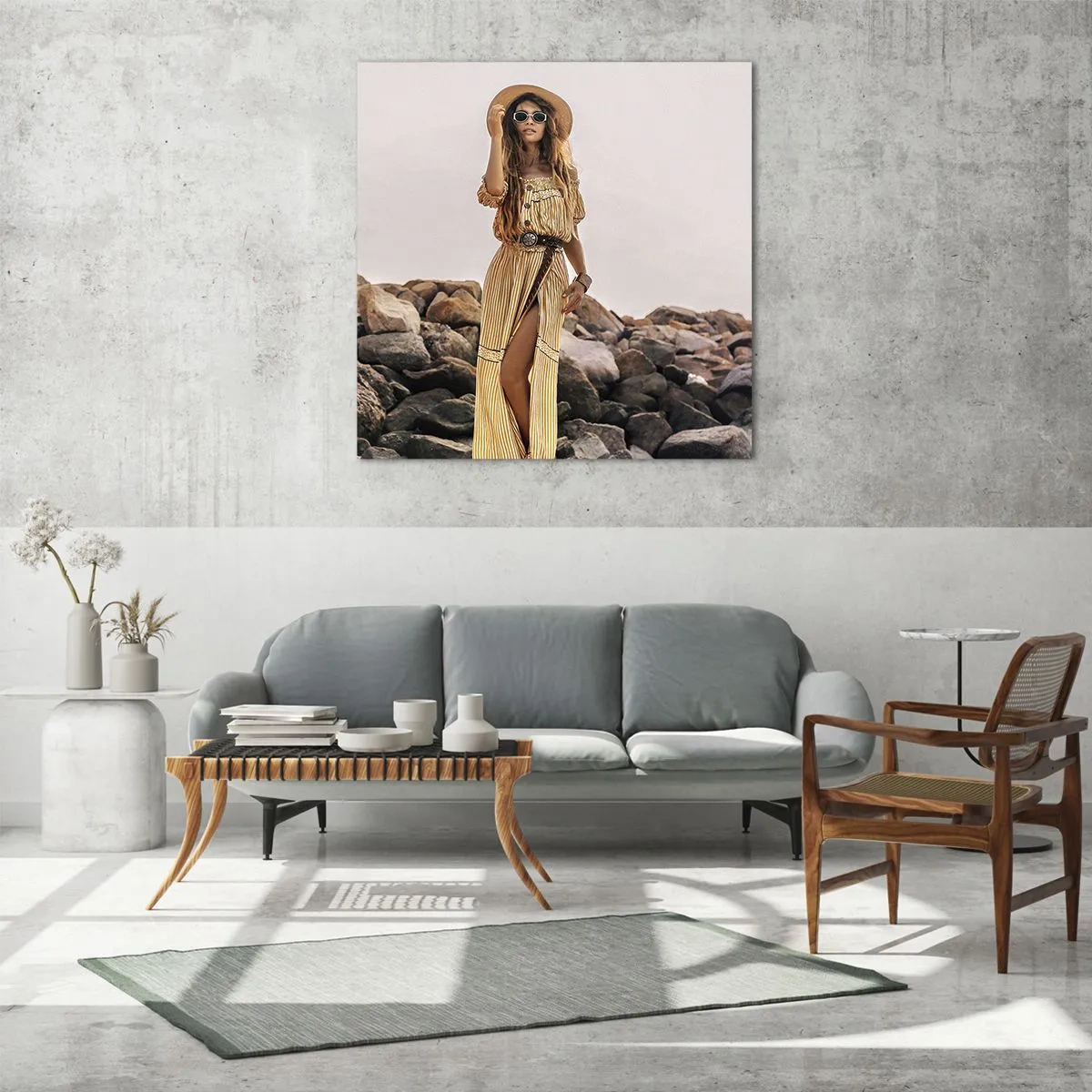 Glastavla - Bild på glas - Stenarnas magi - 60x60 cm