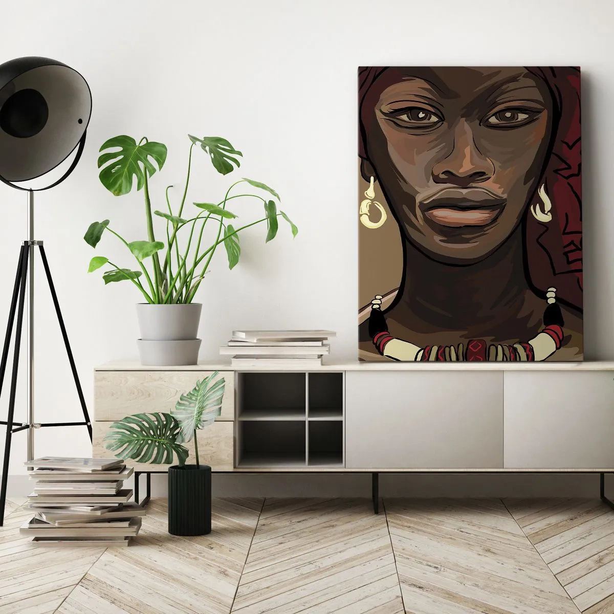 Canvastavla - Bild på duk - Venus i ebenholts - 55x100 cm