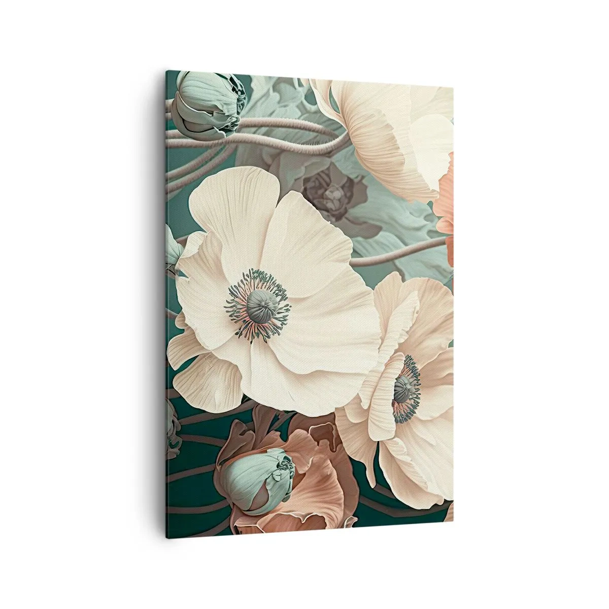 Canvastavla - Bild på duk - Viskningar av vallmo - 70x100 cm