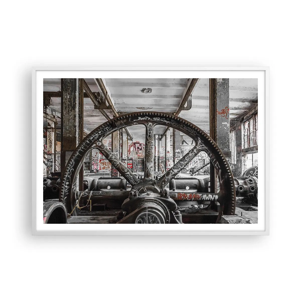 Affisch i vit ram - Fabrikens hemliga liv - 100x70 cm