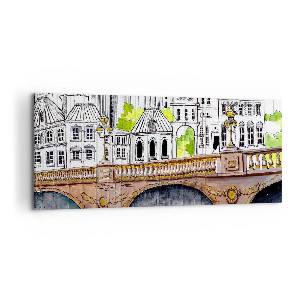 Canvastavla - Bild på duk - Stad som målad - 120x50 cm