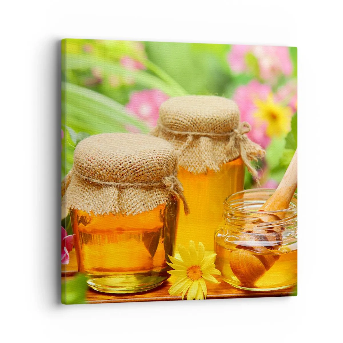 Canvastavla - Bild på duk - Sött och blommigt - 40x40 cm