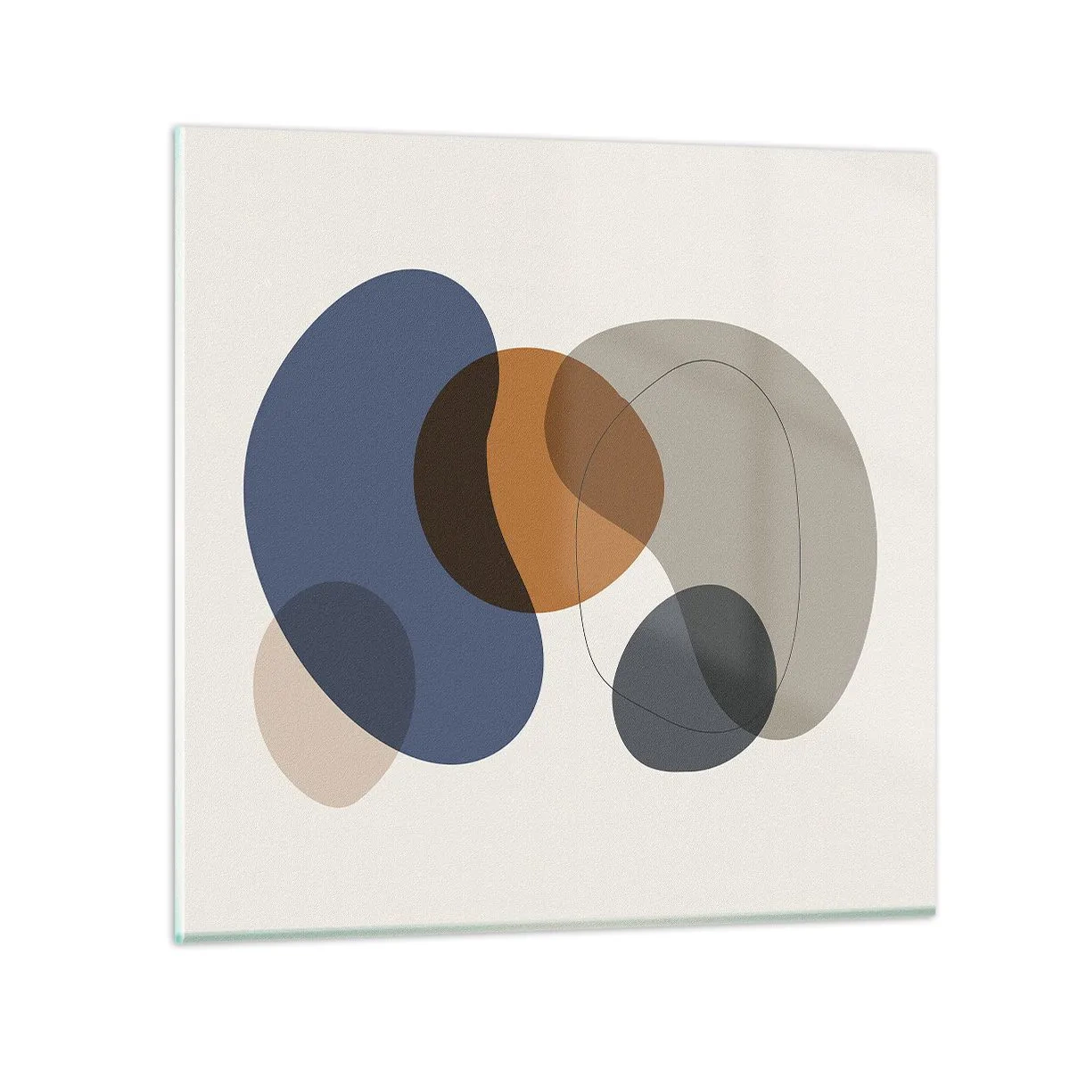 Glastavla - Bild på glas - Färgernas droppar - 50x50 cm