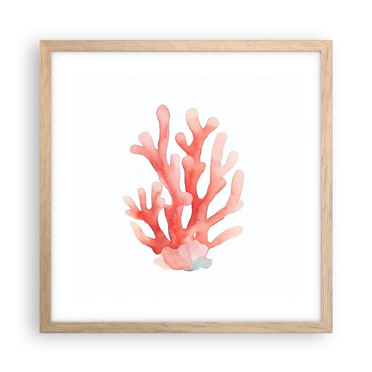 Affisch i ram av ljusek - Korallfärgad korall - 40x40 cm